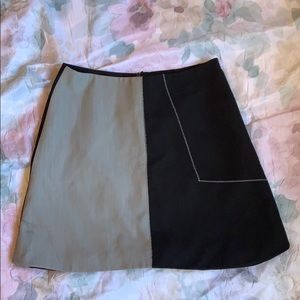 y2k color block form fitting mini skirt